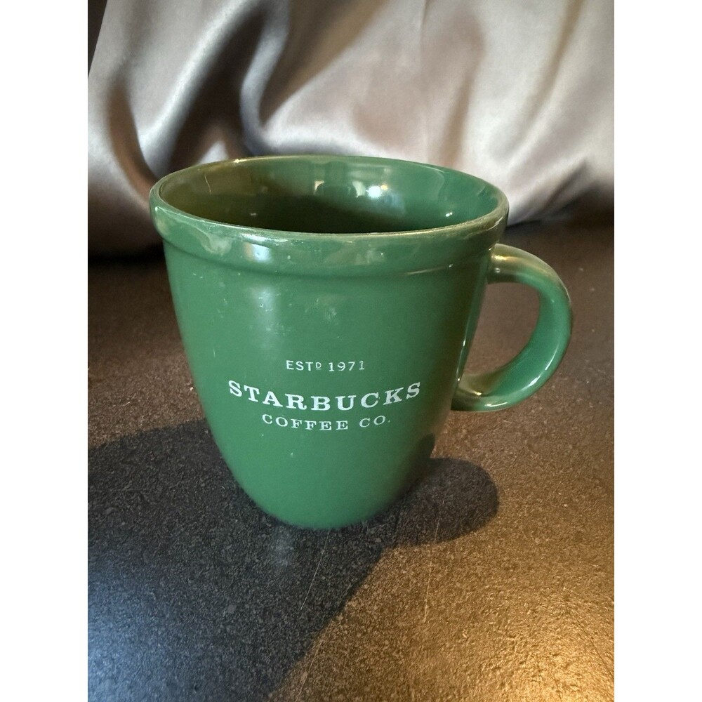Starbucks “Est 1971” Coffee Mug Cup 16 Oz Barista Abbey Forest Green From 2001